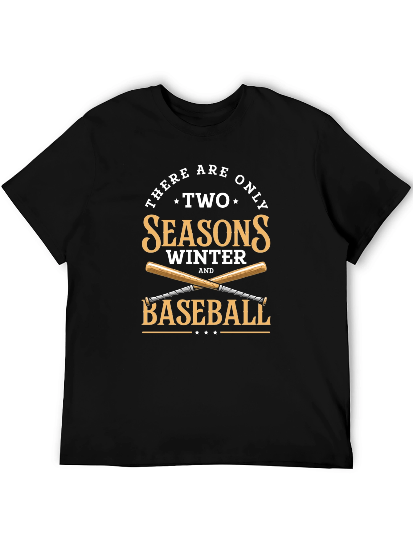 Black Two Seasons Winter and Baseball T-Shirt view 5
