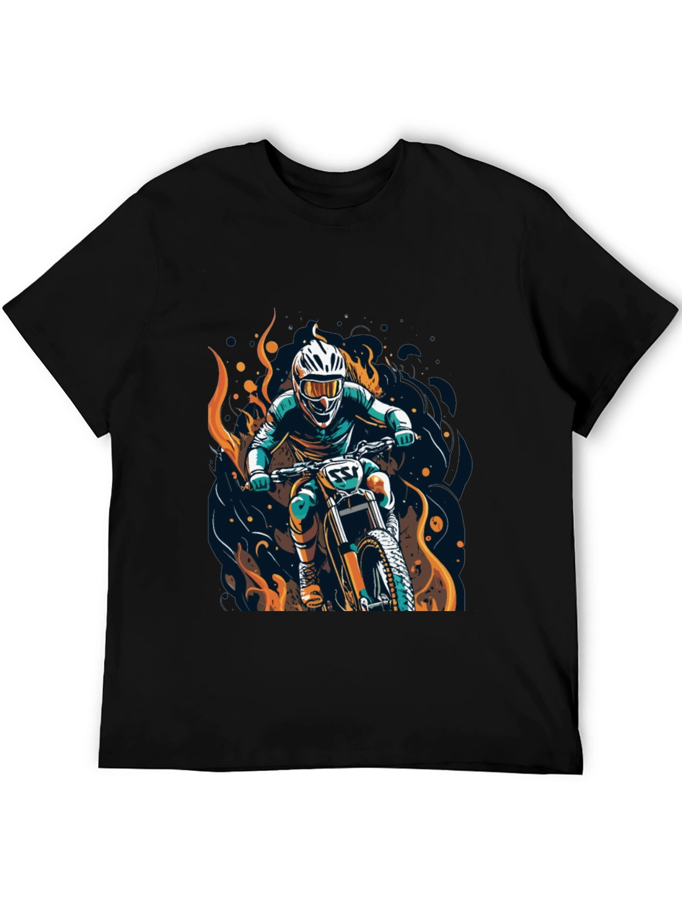 Black Motocross Rider Graphic Tee view 5