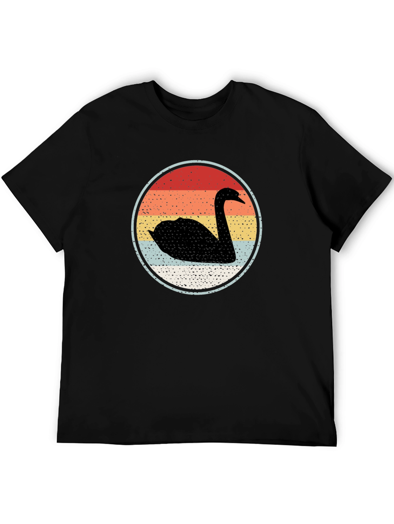Black Retro Swan Graphic Tee view 5