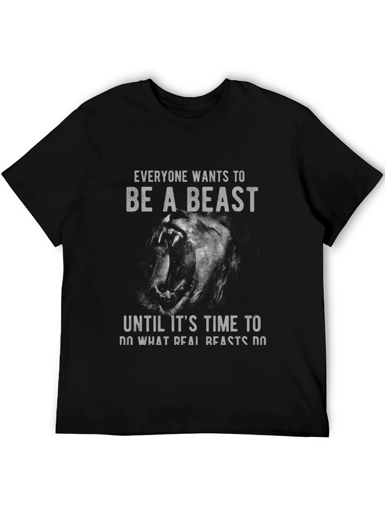 Black Beast Mode Graphic T-Shirt - Men's Black Tee view 5