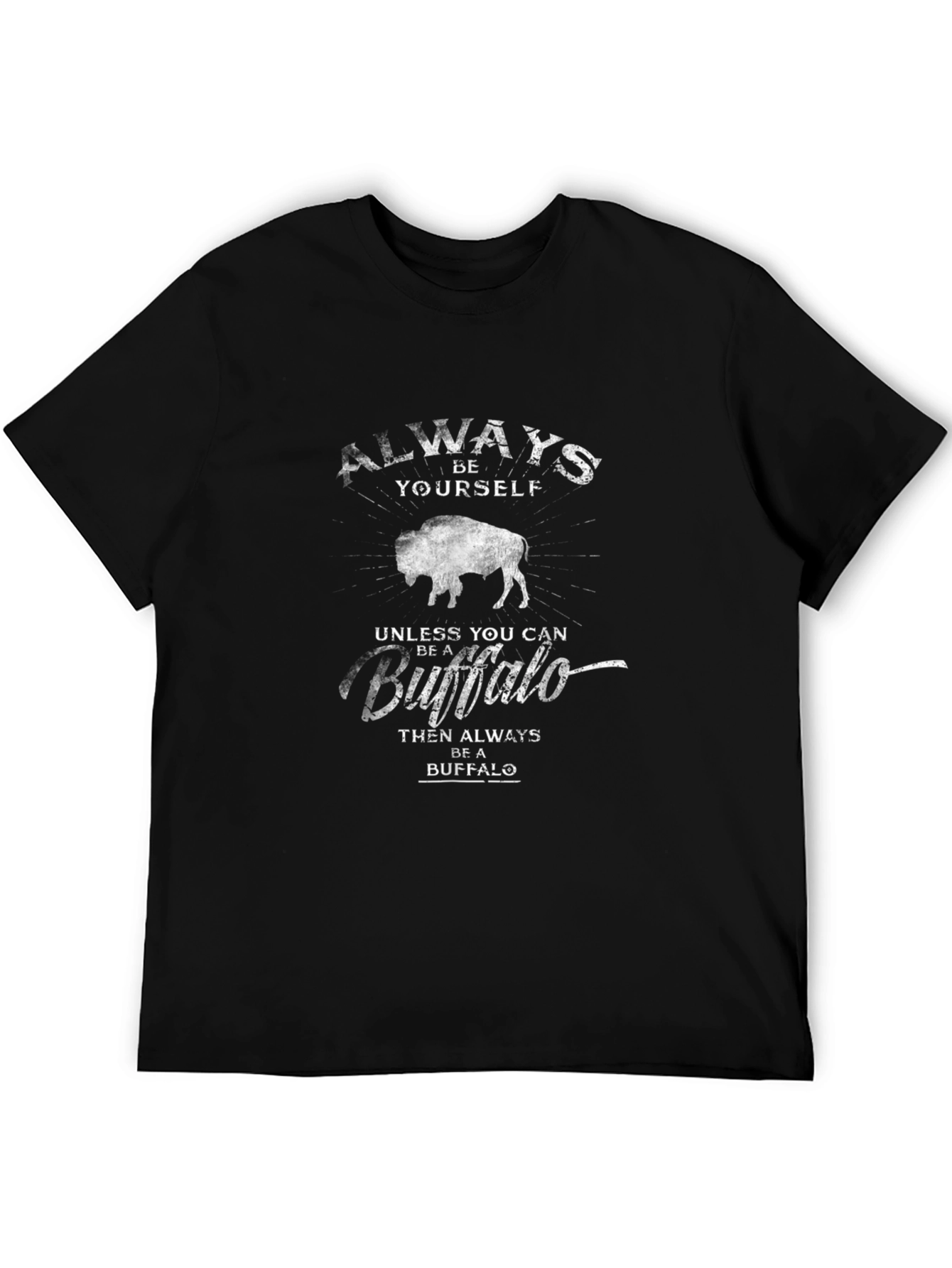 Black Always Be Yourself Buffalo Graphic T-Shirt view 5