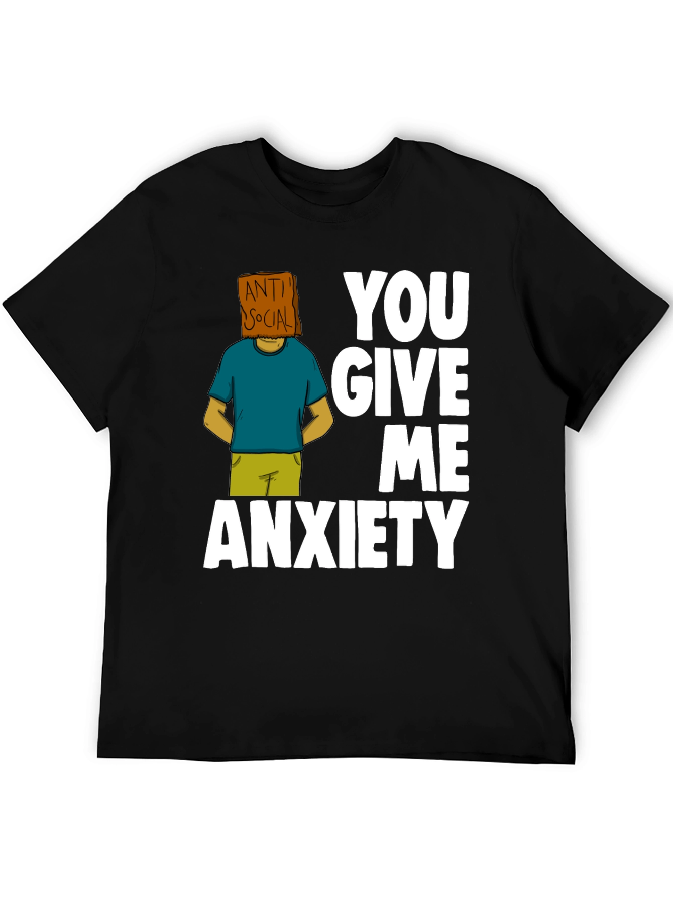 Black Anti-Social Anxiety T-Shirt view 5