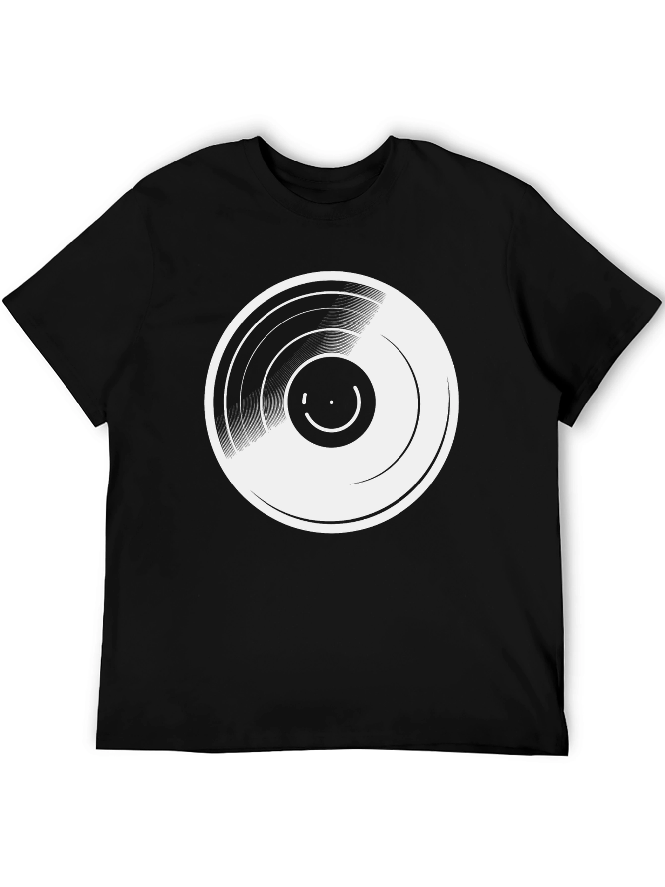 Black Vinyl Record Graphic Tee - Retro Music Lover T-Shirt view 5
