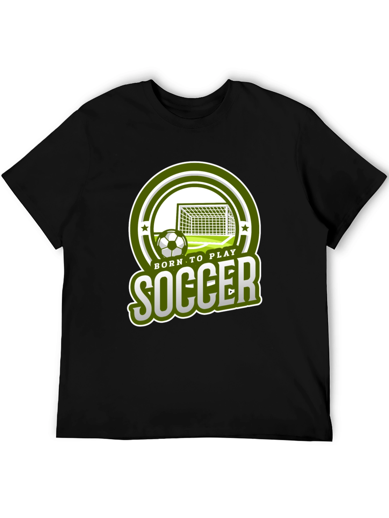 Black Born To Play Soccer Graphic T-Shirt view 5