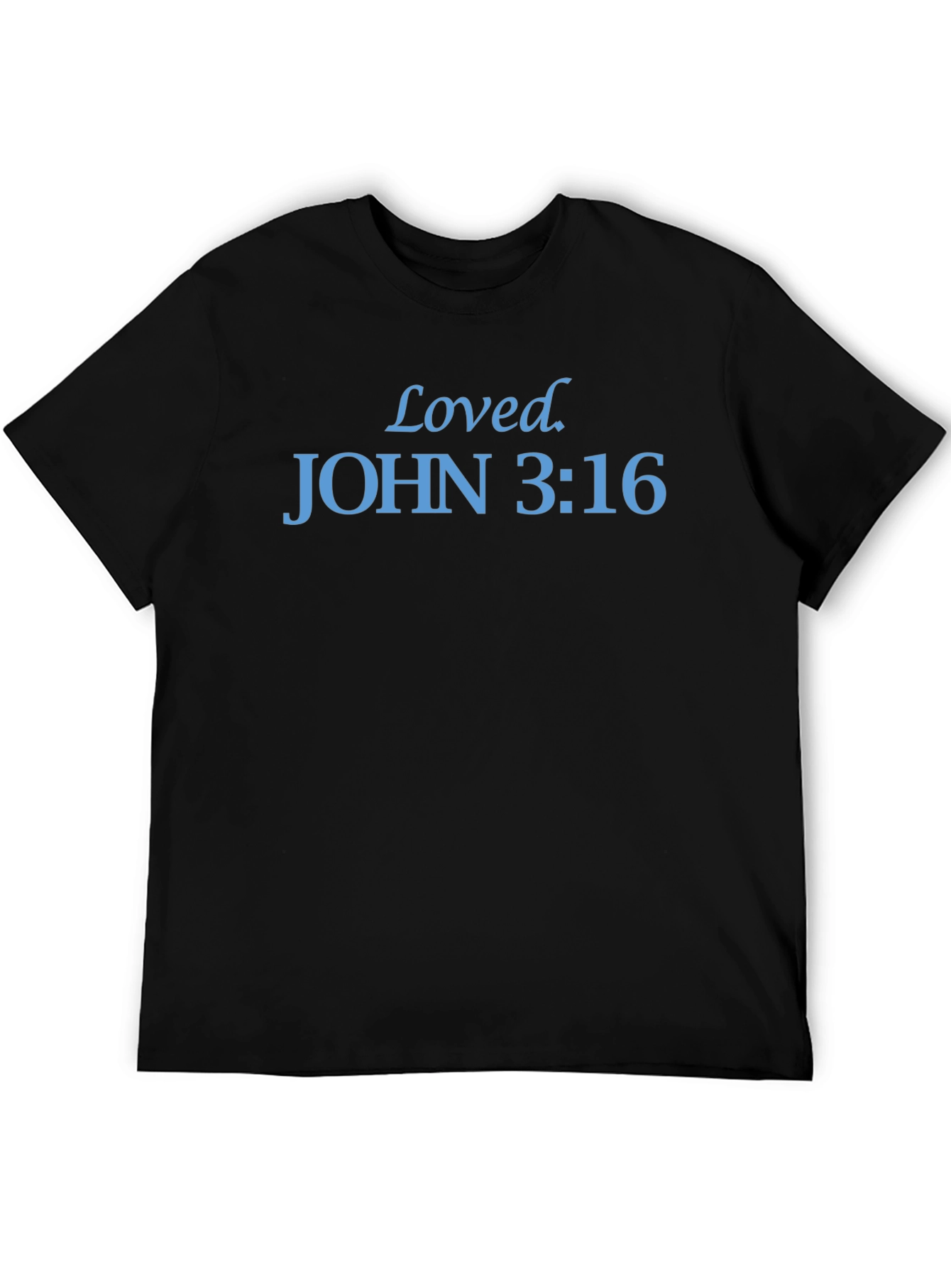 Black Loved, John 3:16, Black T-Shirt view 5