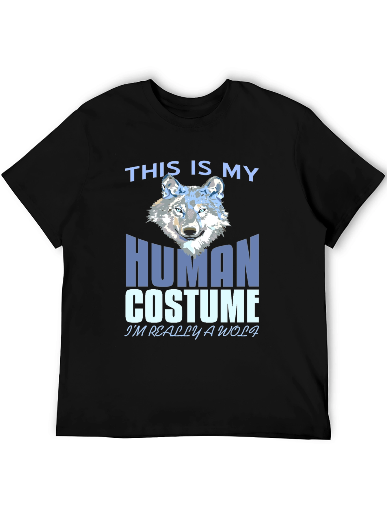 Black Human Costume Wolf T-Shirt view 5