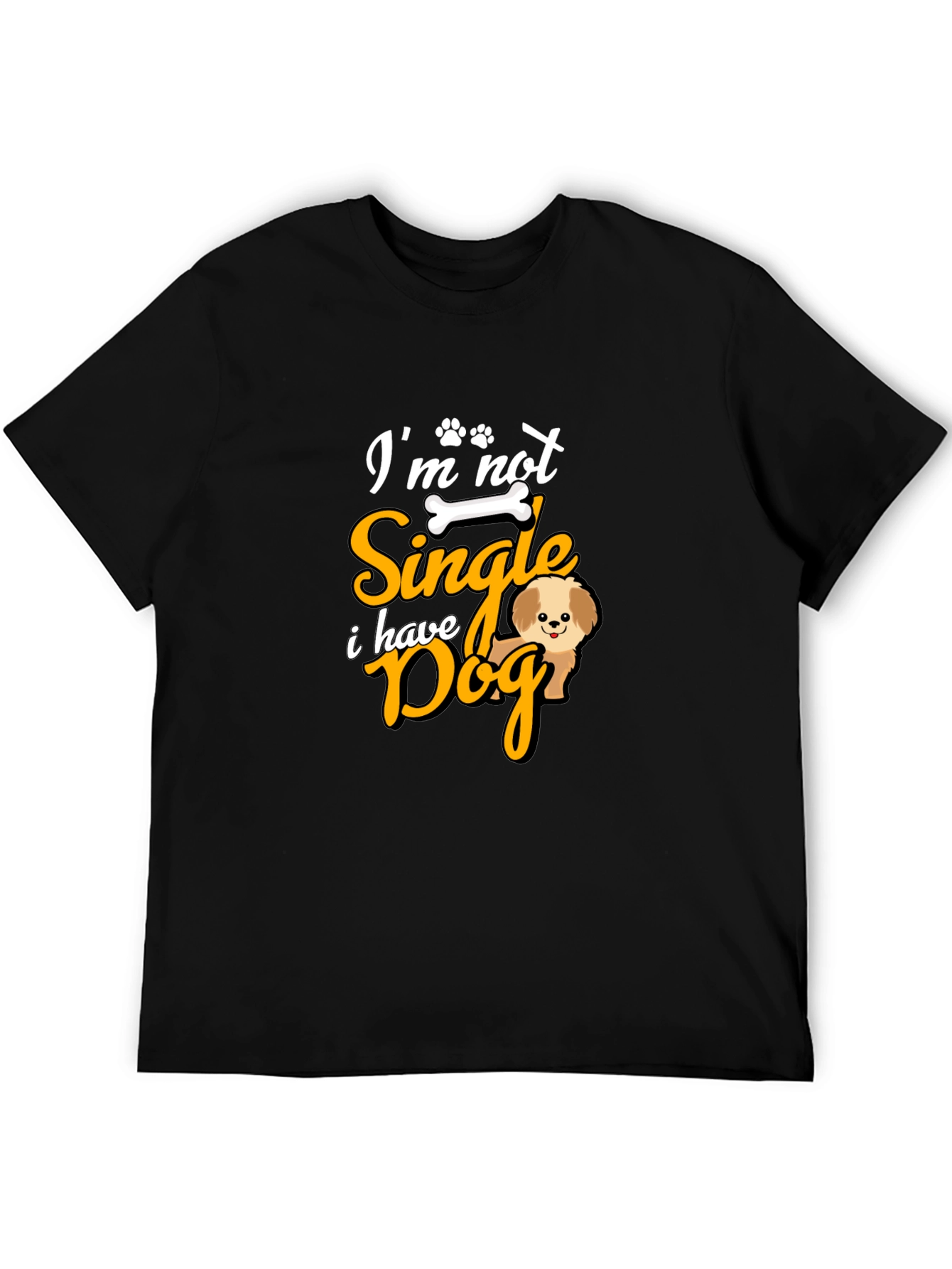 Black Dog Lover T-Shirt - I'm Not Single view 5