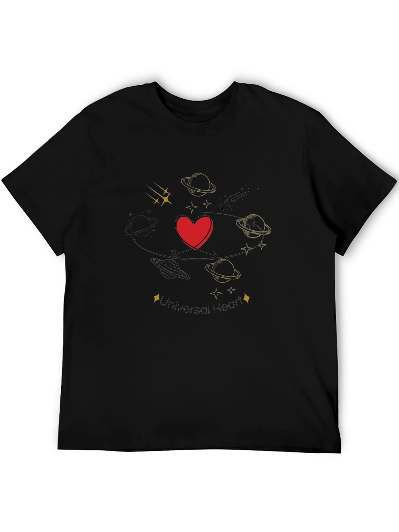 Black Heart & Planets Graphic Tee view 5