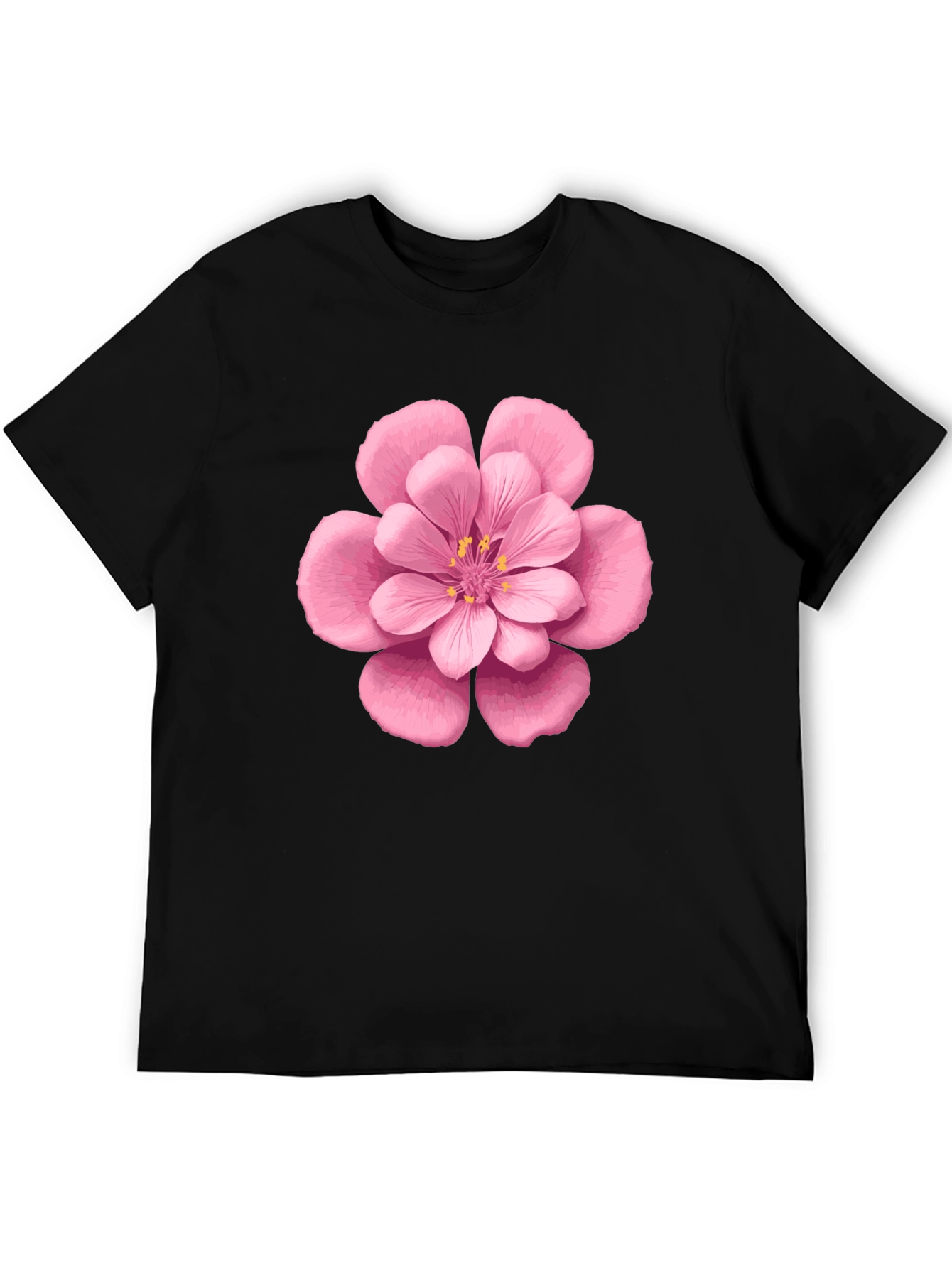 Black Floral Graphic Tee - Pink Blossom Print view 5