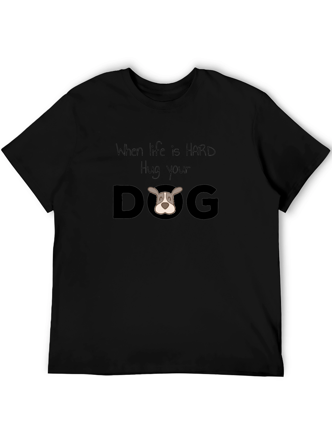 Black Hug Your Dog T-Shirt - Comfort & Style view 5