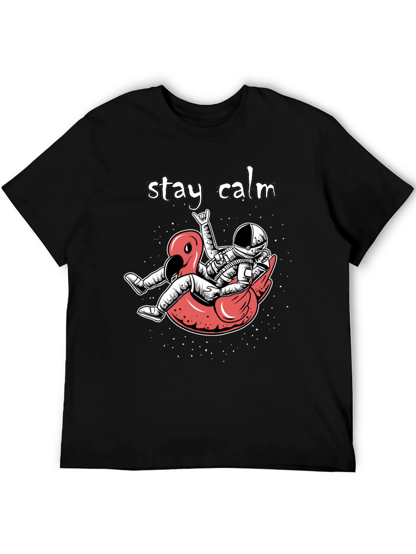 Stay Calm Astronaut Flamingo Graphic Tee - 5