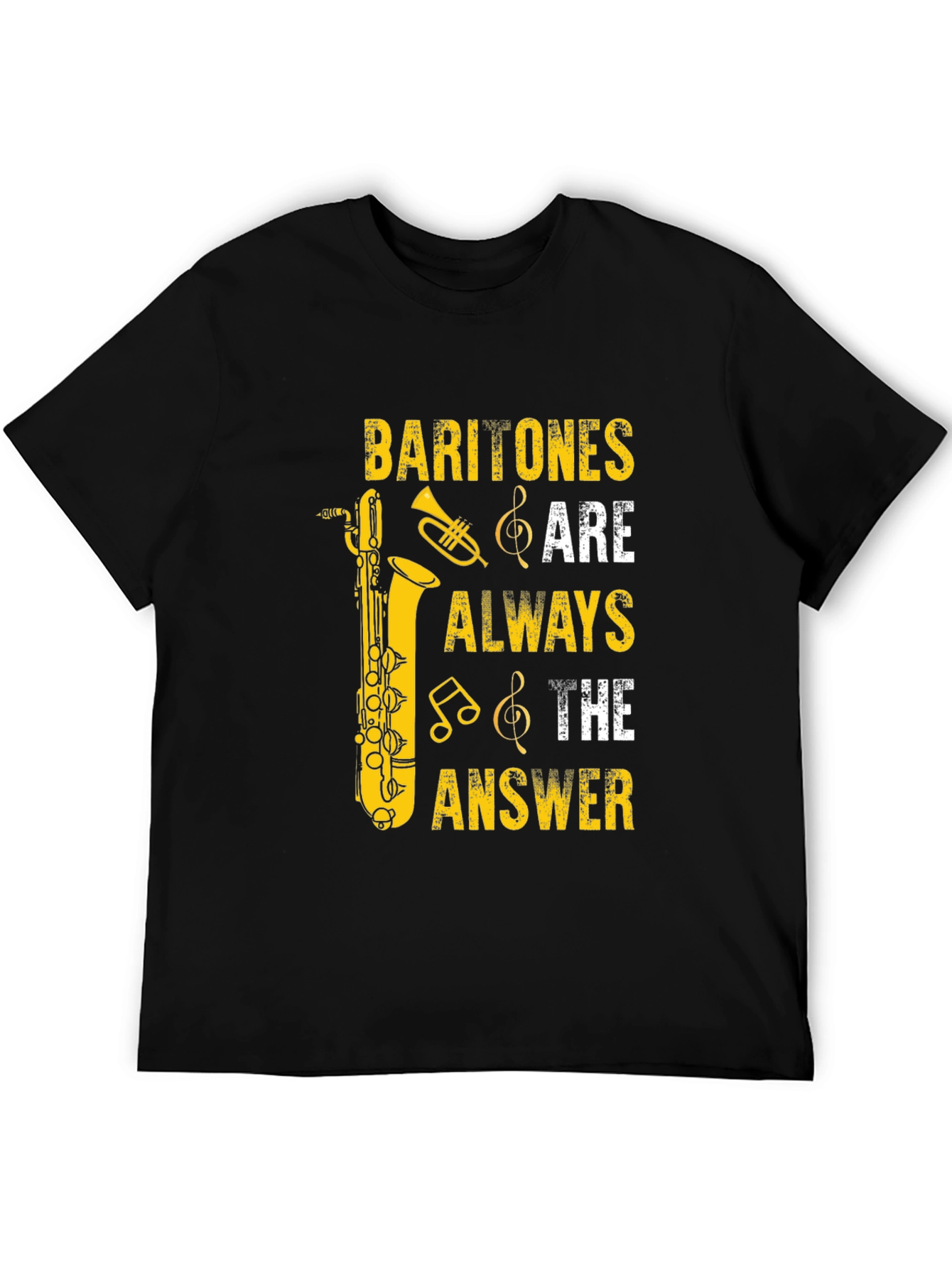 Black Baritone Saxophone Music Lover T-Shirt view 5