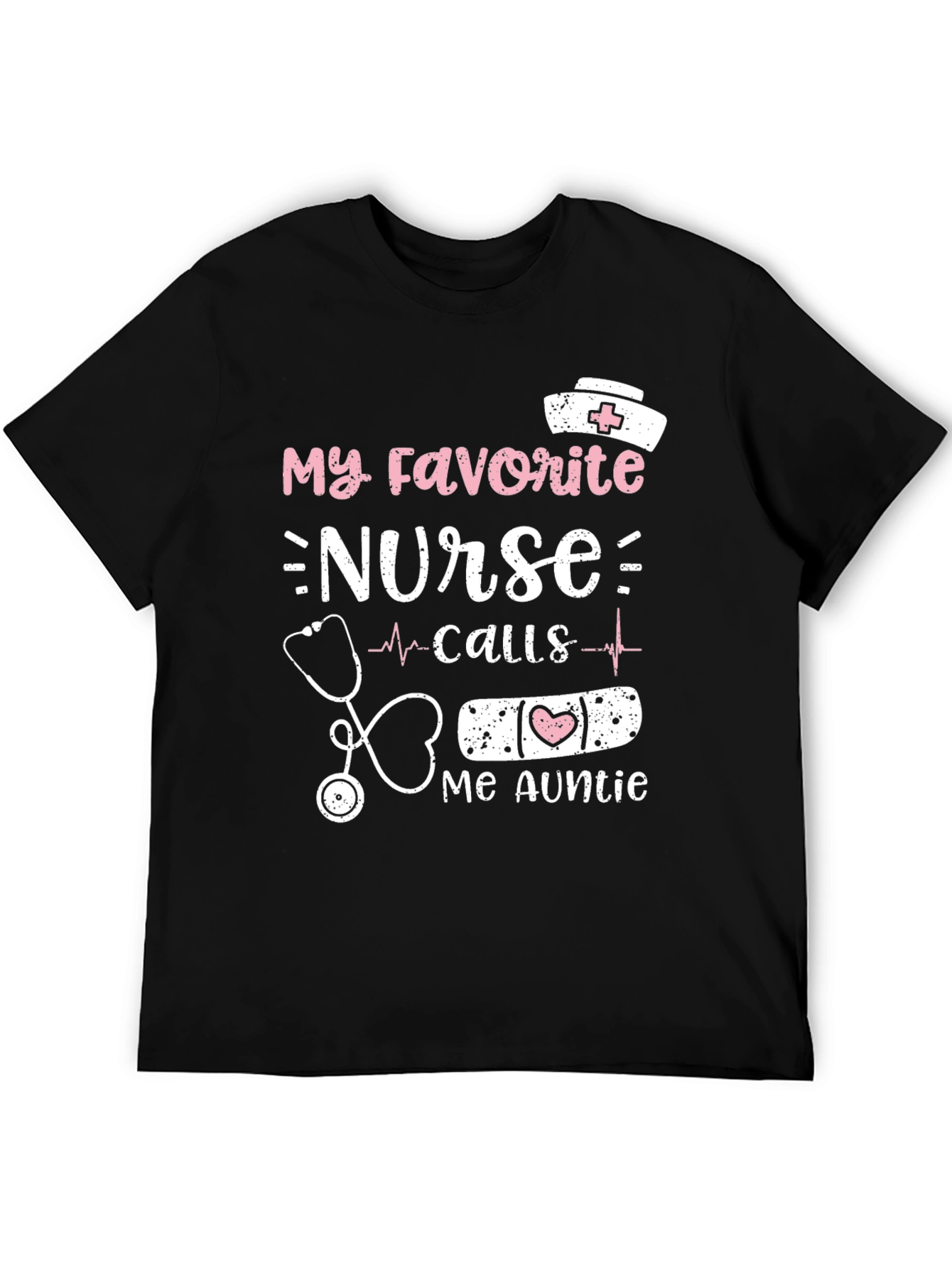 Black My Favorite Nurse Calls Me Auntie T-Shirt view 5
