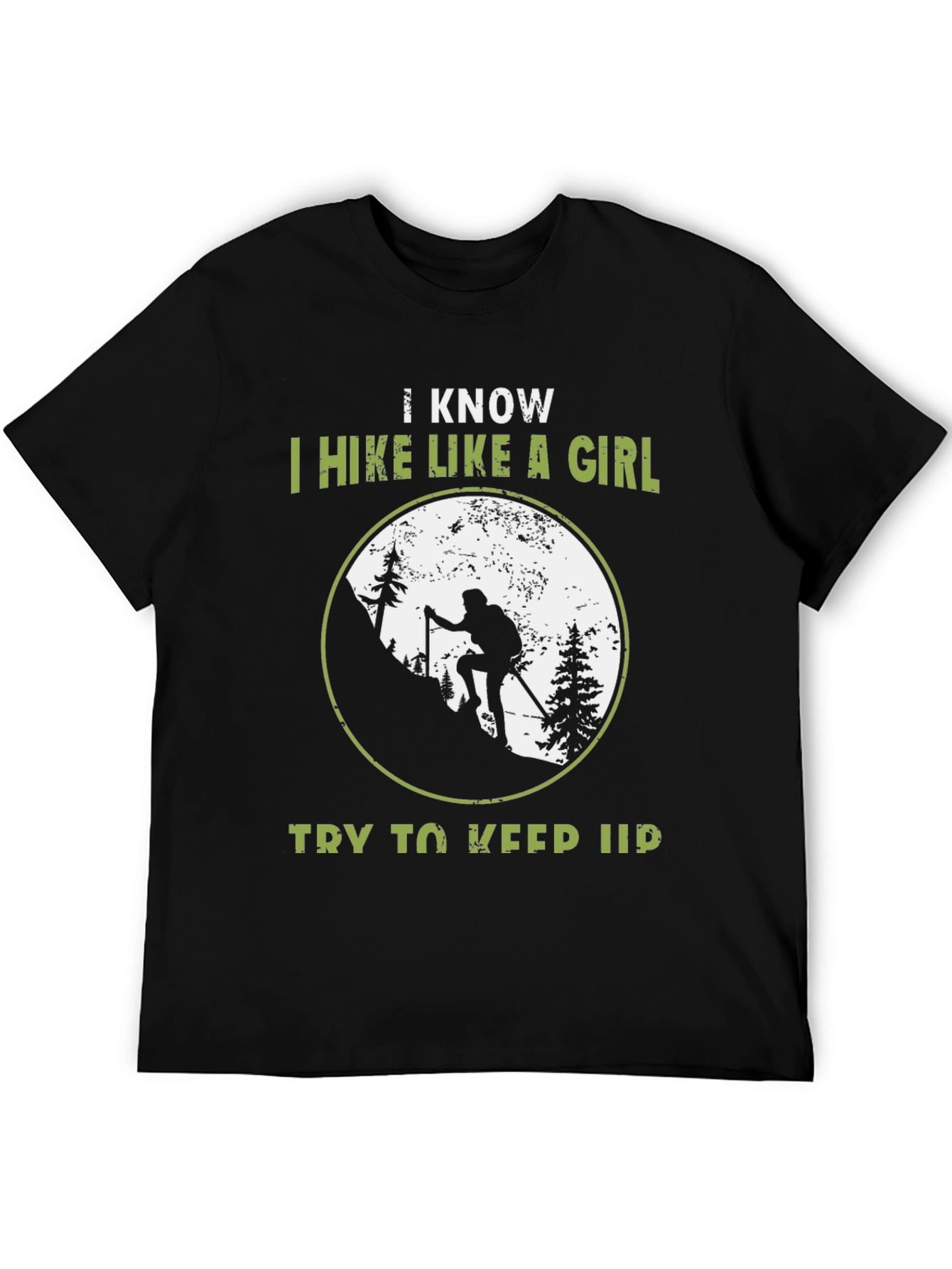 Black Hiking T-Shirt - I Hike Like a Girl view 5