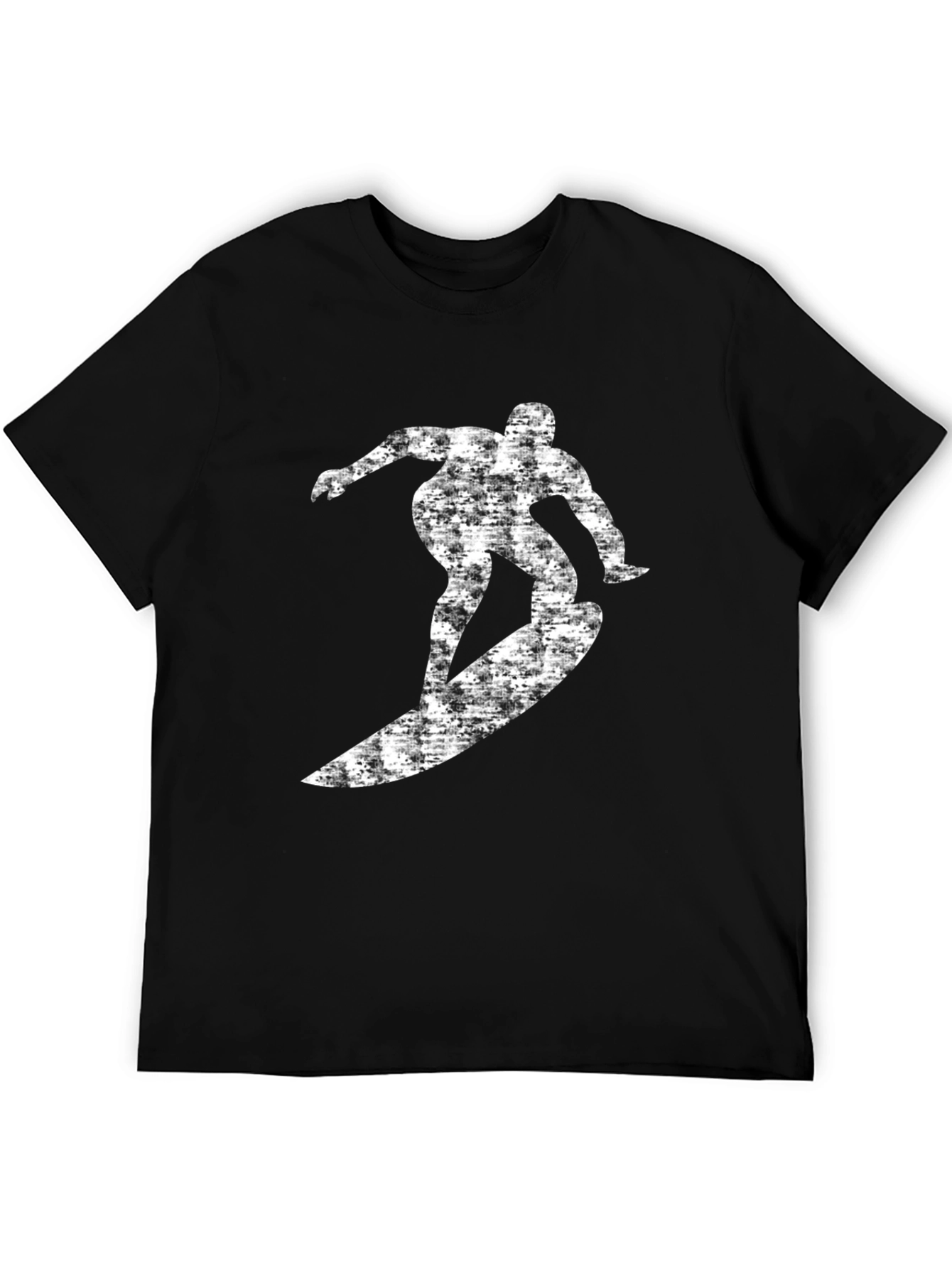 Black Surfer Graphic Tee - Cool Black Cotton T-Shirt view 5
