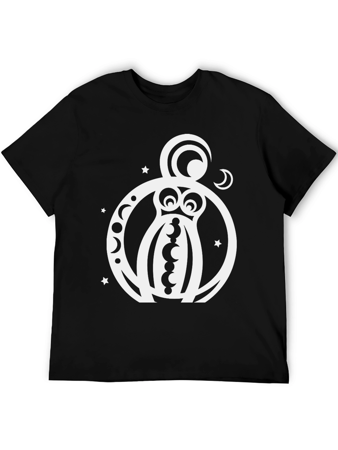 Black Celestial Octopus T-Shirt - Black Cotton Graphic Tee view 5