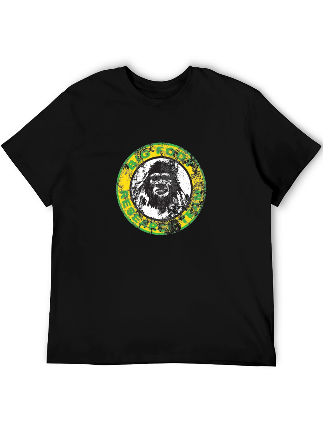 Black Retro Gorilla Graphic Print Black T-Shirt view 5