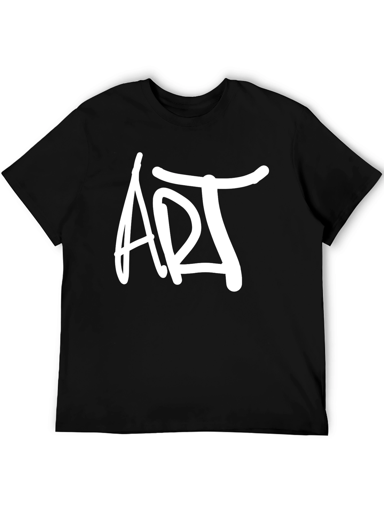 Black ART Graphic Tee - Modern Black Cotton T-Shirt view 5