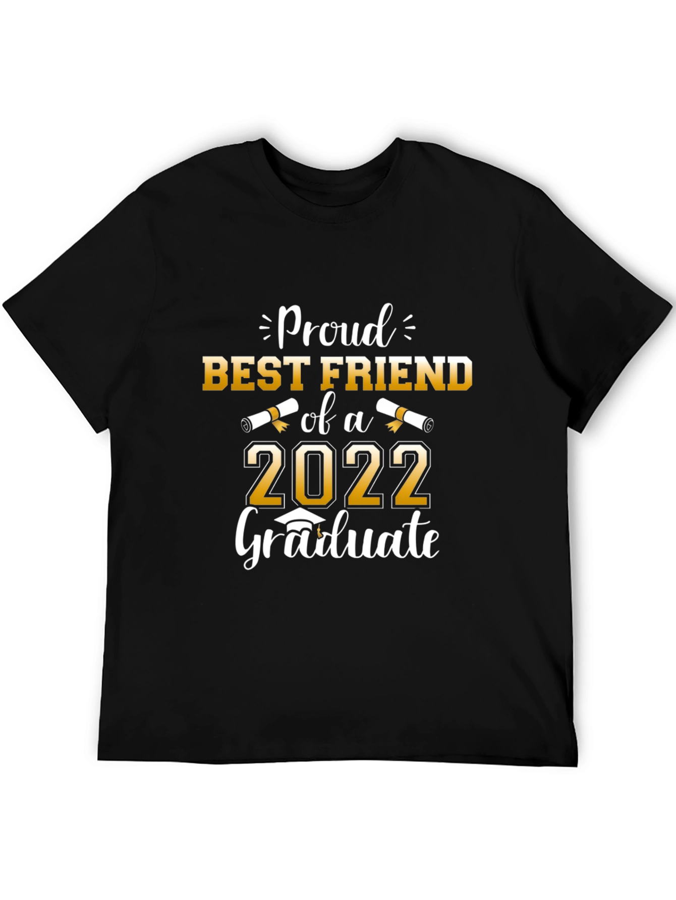 Black Proud Best Friend of a 2022 Graduate Black T-Shirt view 5