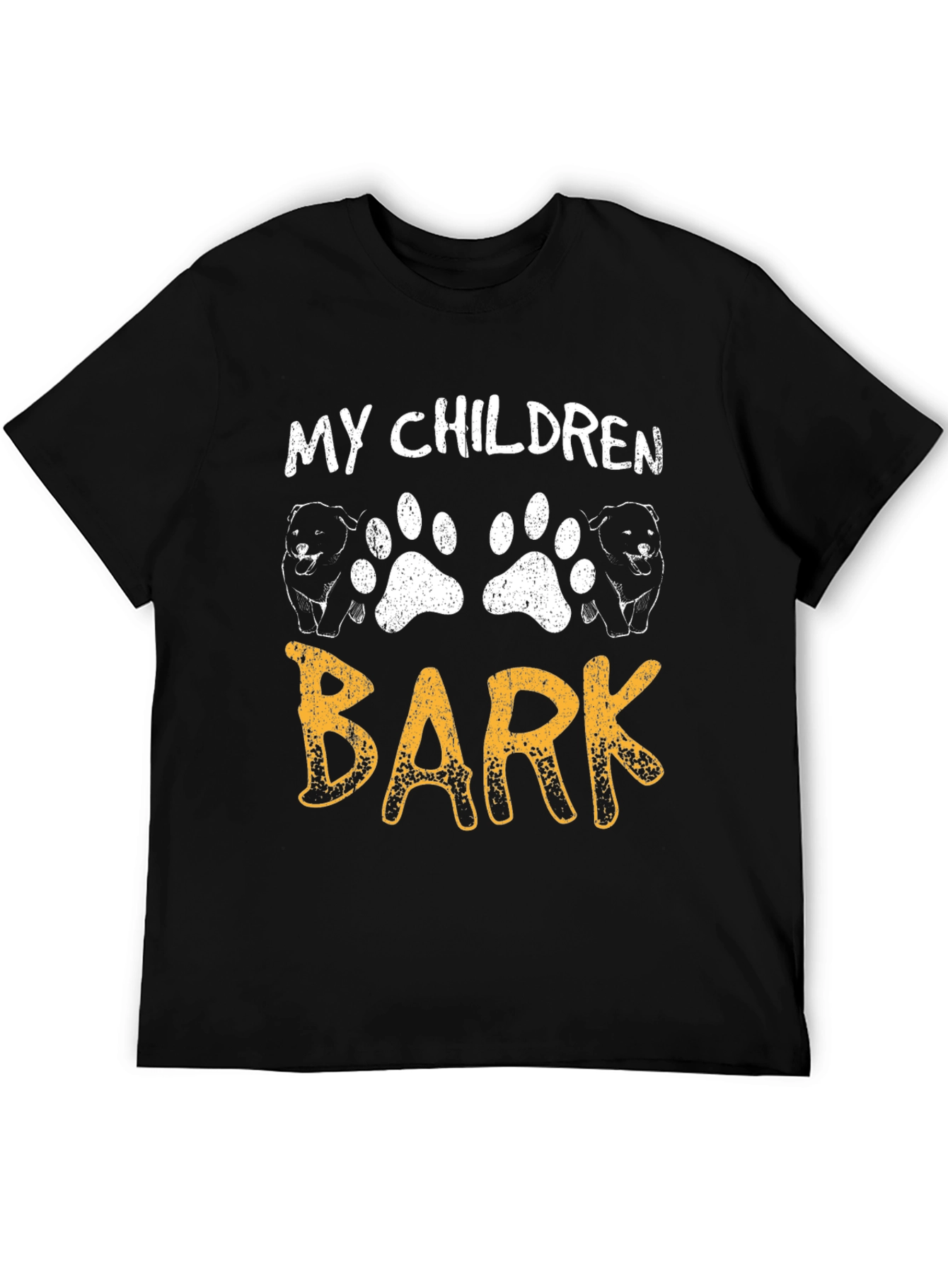 Black My Children Bark T-Shirt - Dog Paw Print Tee view 5