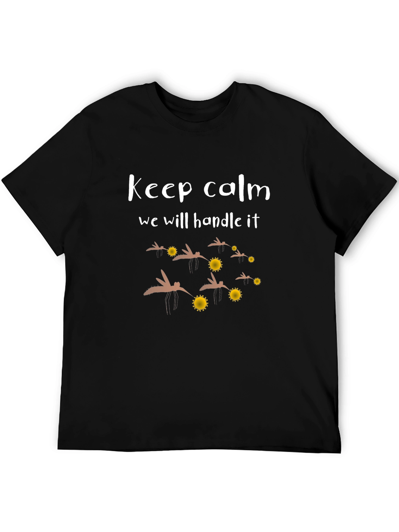 Black Keep Calm Mosquito Squad Black T-Shirt view 5