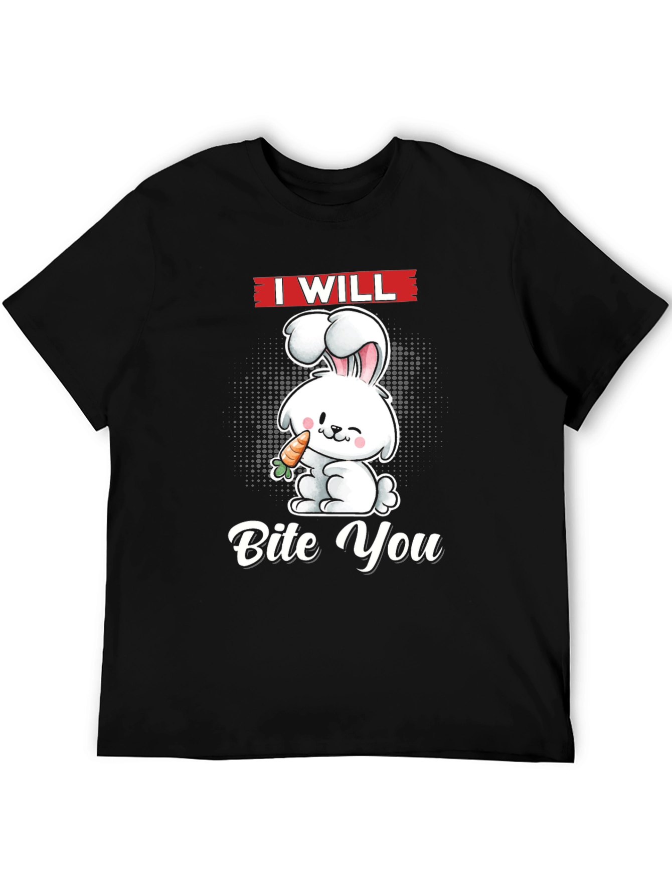 Black I Will Bite You Bunny Graphic Tee view 5