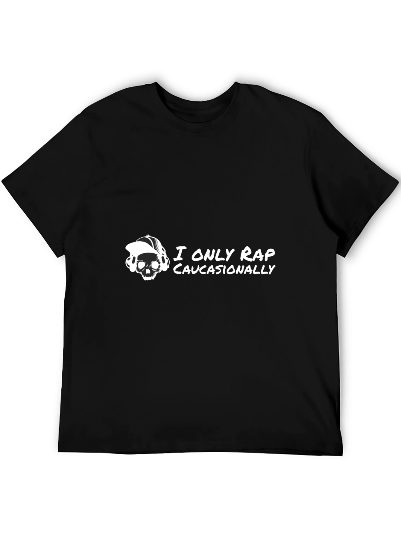 Black I Only Rap Caucasionally Graphic Tee view 5