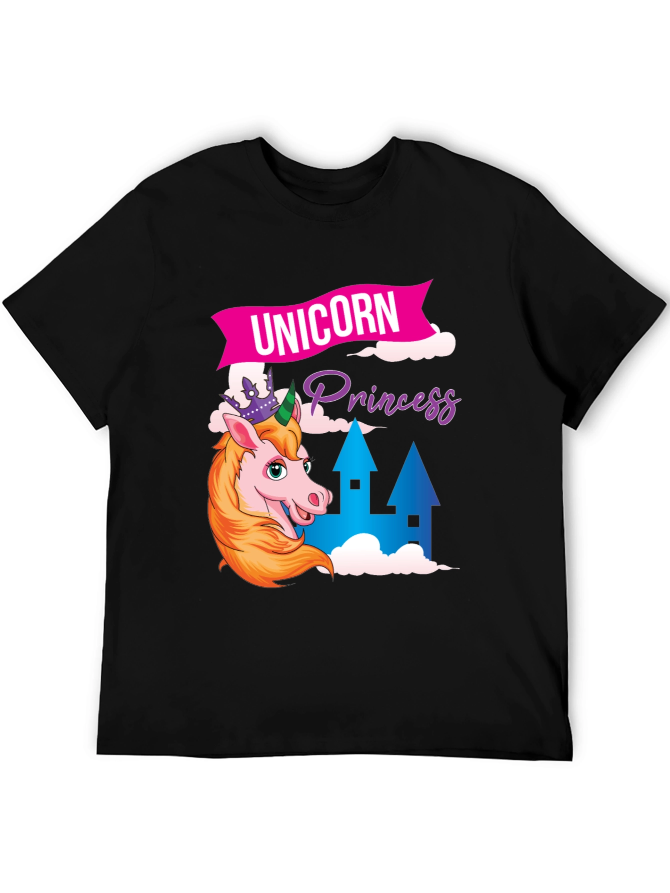 Black Unicorn Princess T-Shirt - Fun Graphic Tee view 5