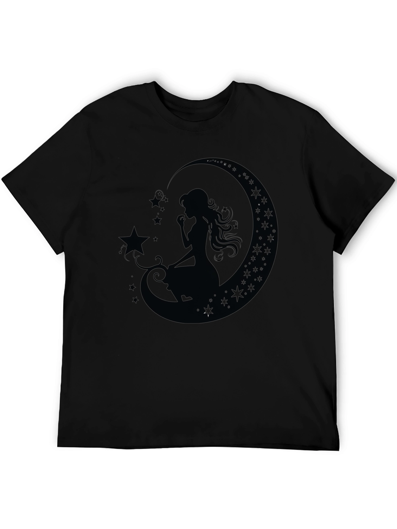 Black Moon Goddess Black T-Shirt view 5