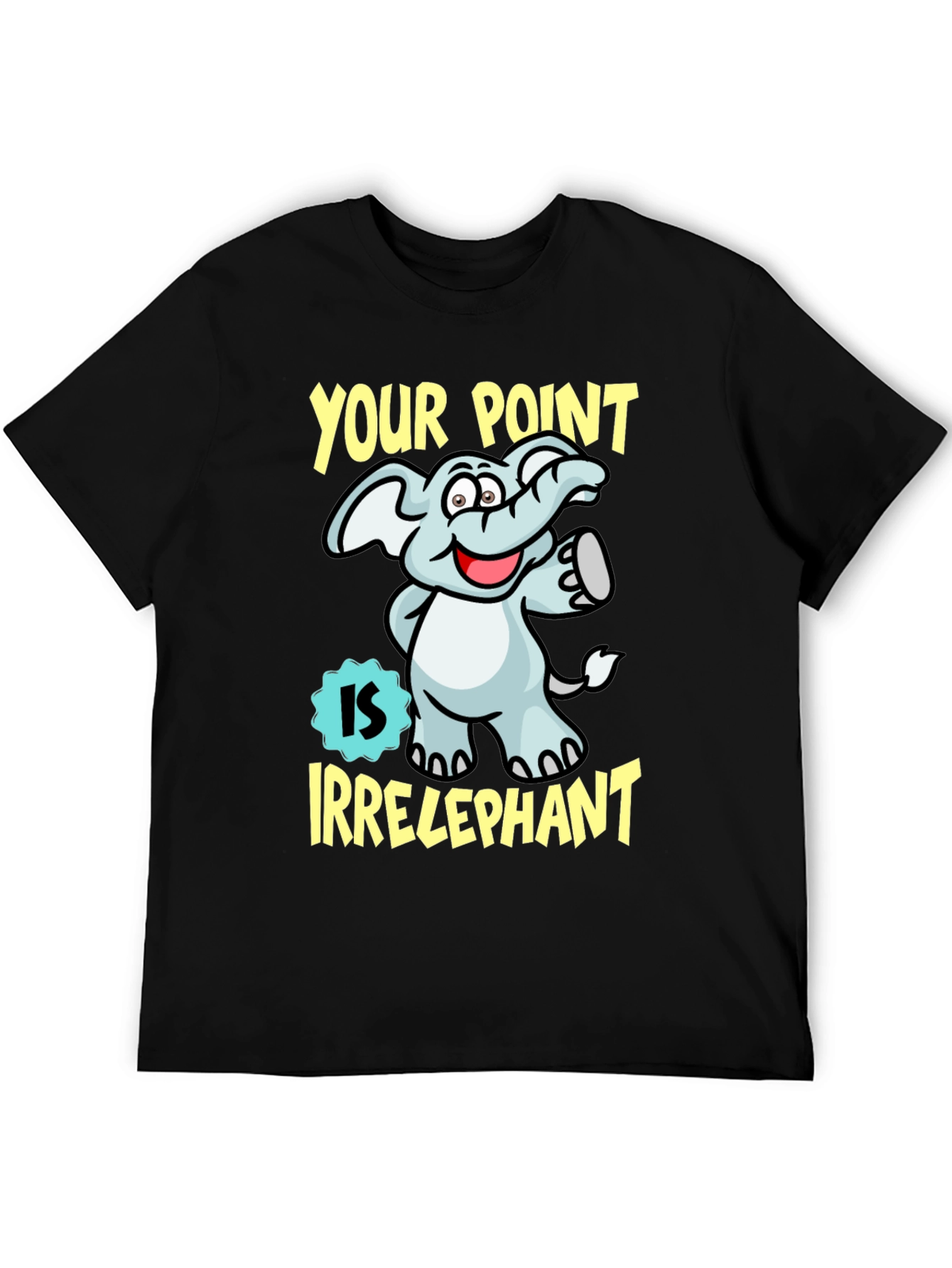 Black Irrelephant Funny Graphic Tee view 5