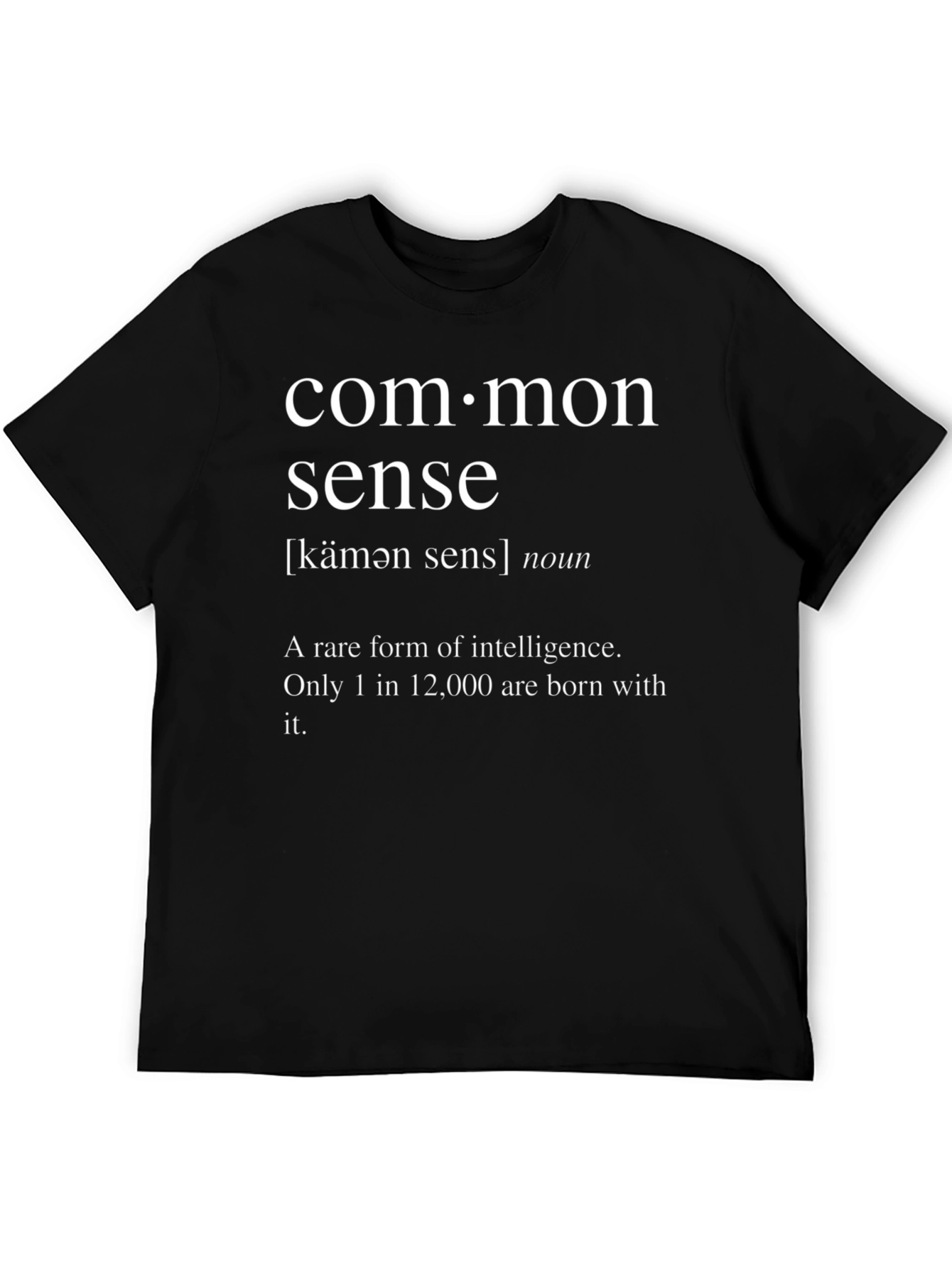 Black Common Sense Definition T-Shirt - Rare Intelligence Tee view 5