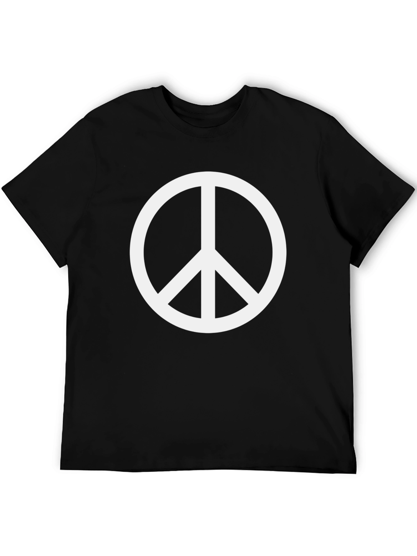 Black Peace Symbol T-Shirt - Black view 5