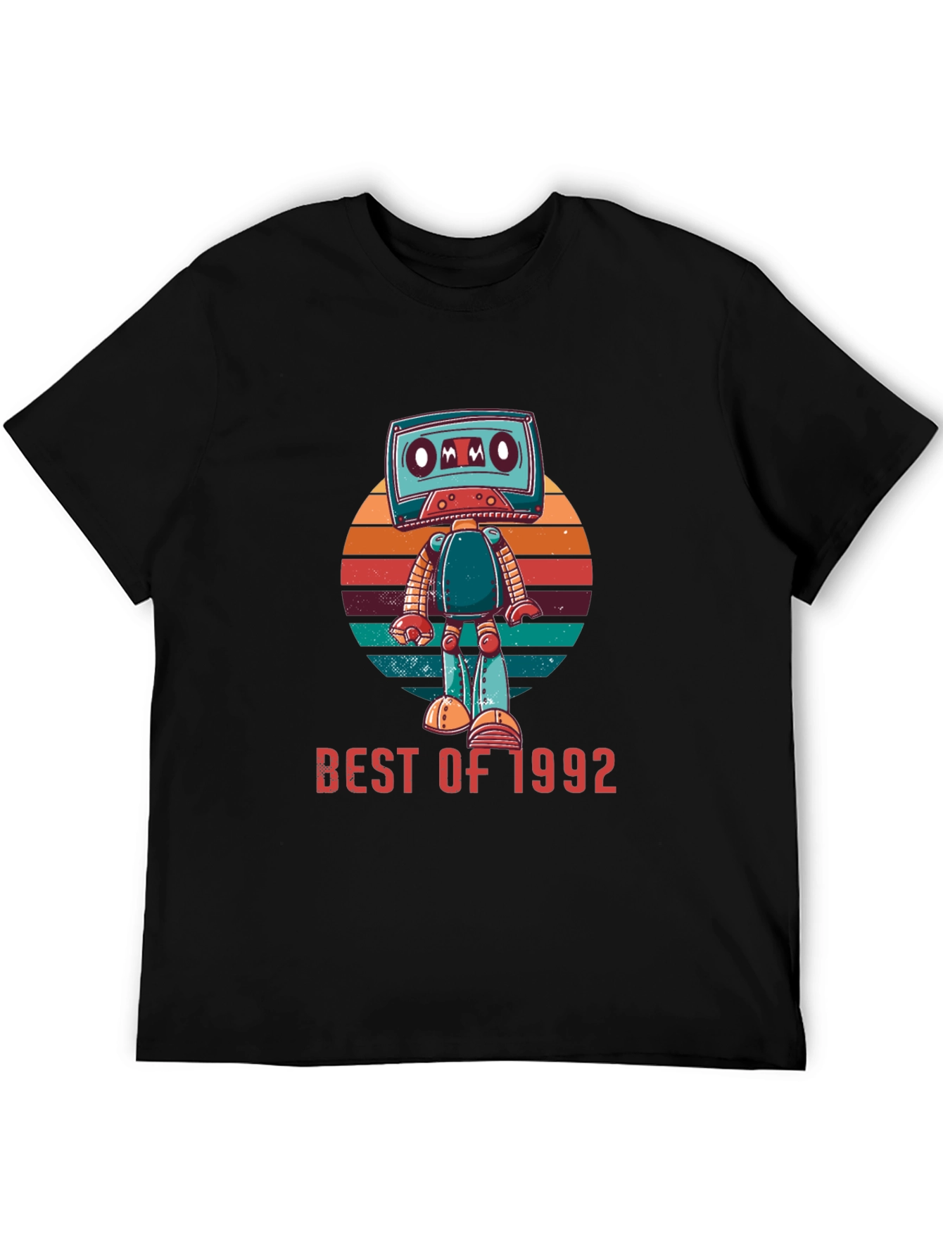 Black Best of 1992 Cassette Robot Graphic T-Shirt view 5