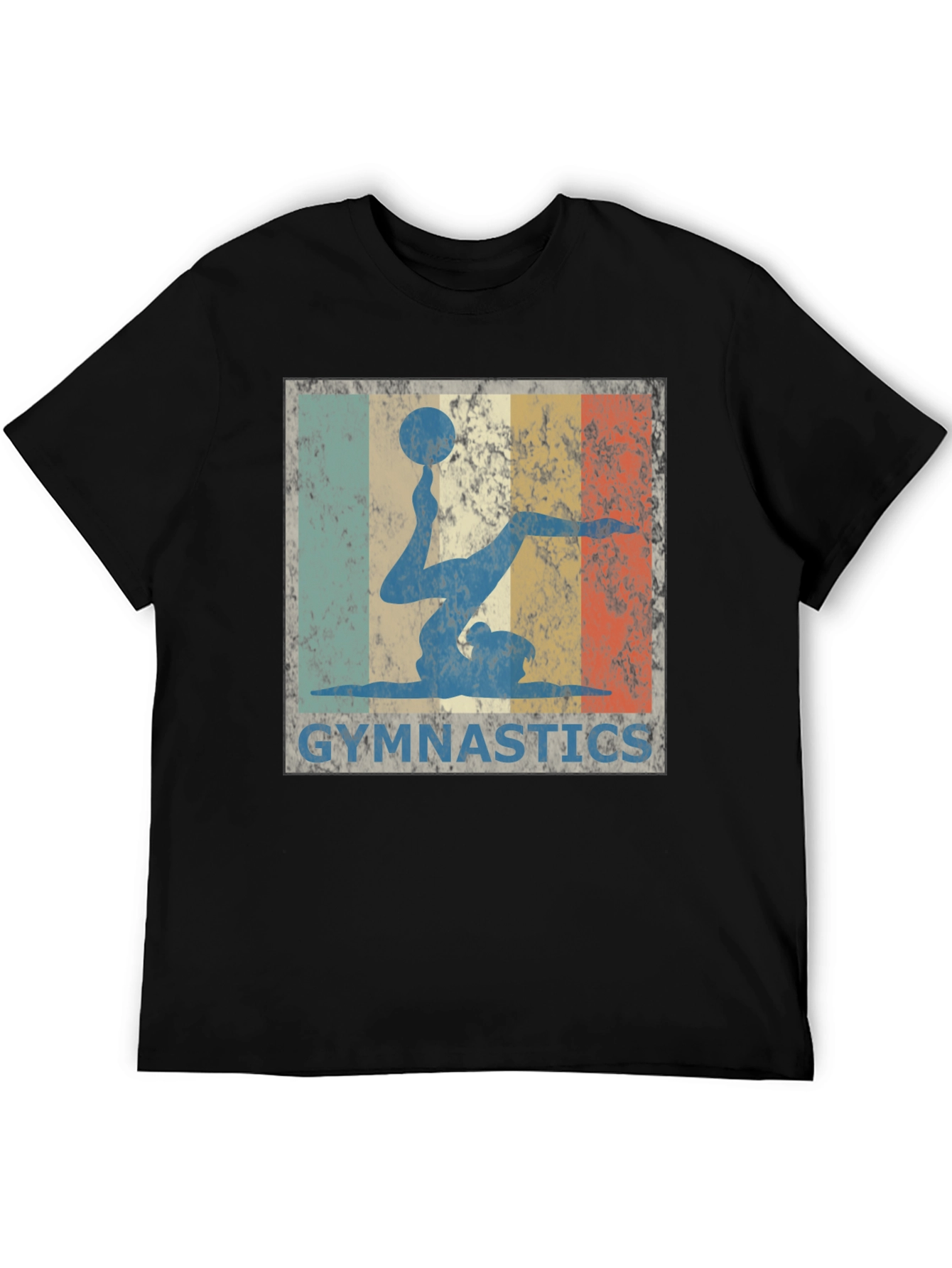 Black Vintage Gymnastics T-Shirt - Retro Gymnast Design view 5