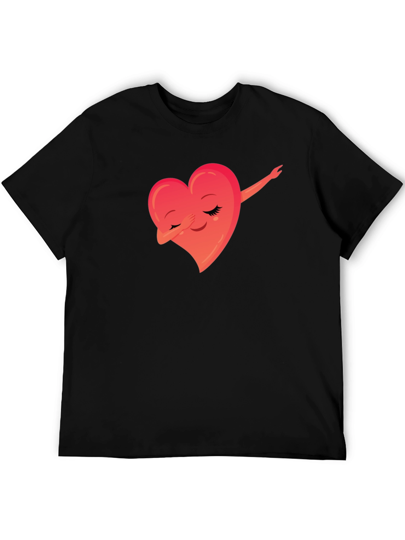 Black Dabbing Heart Graphic Tee - Soft & Stylish view 5
