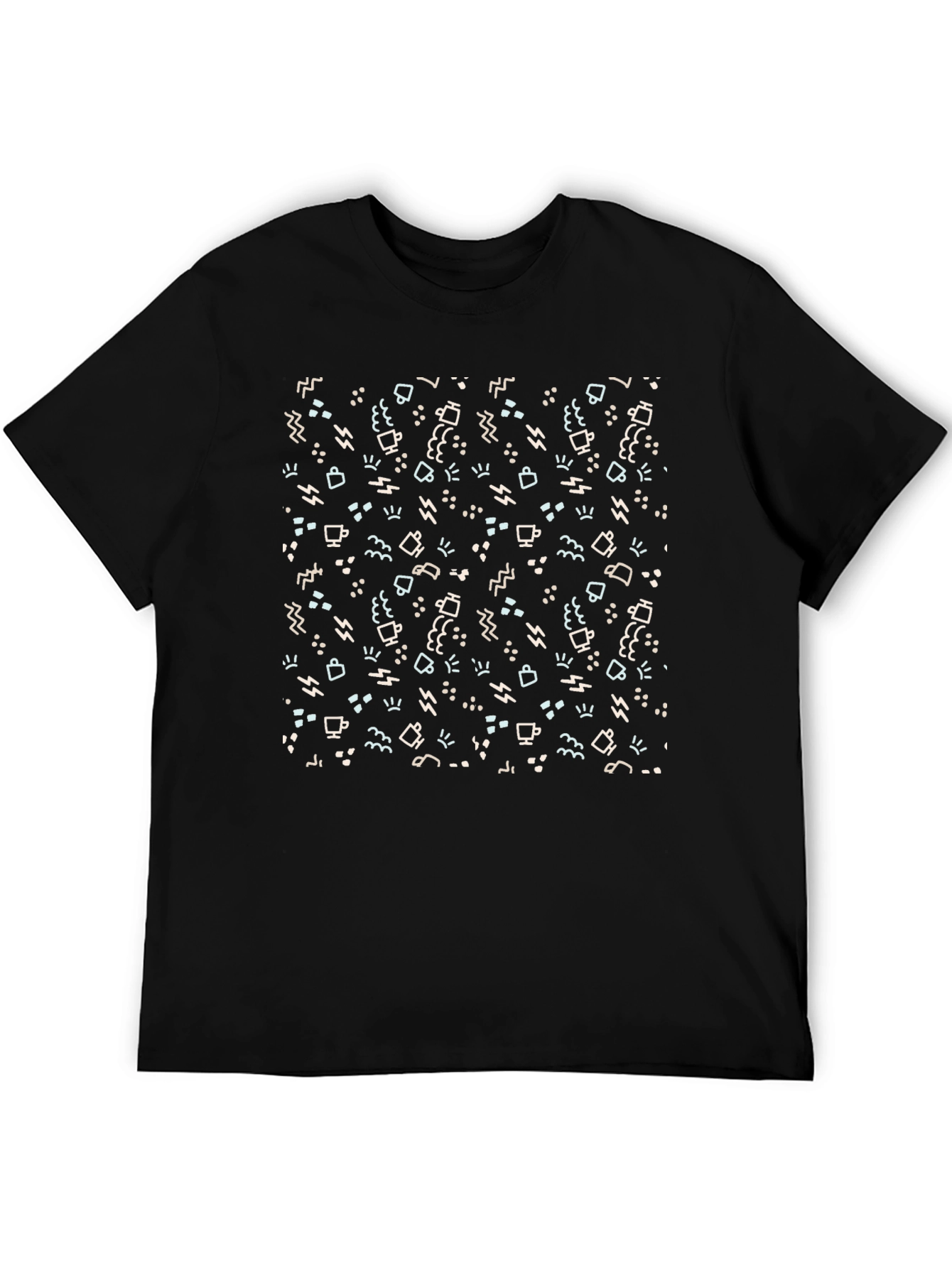 Black Patterned Black T-Shirt view 5