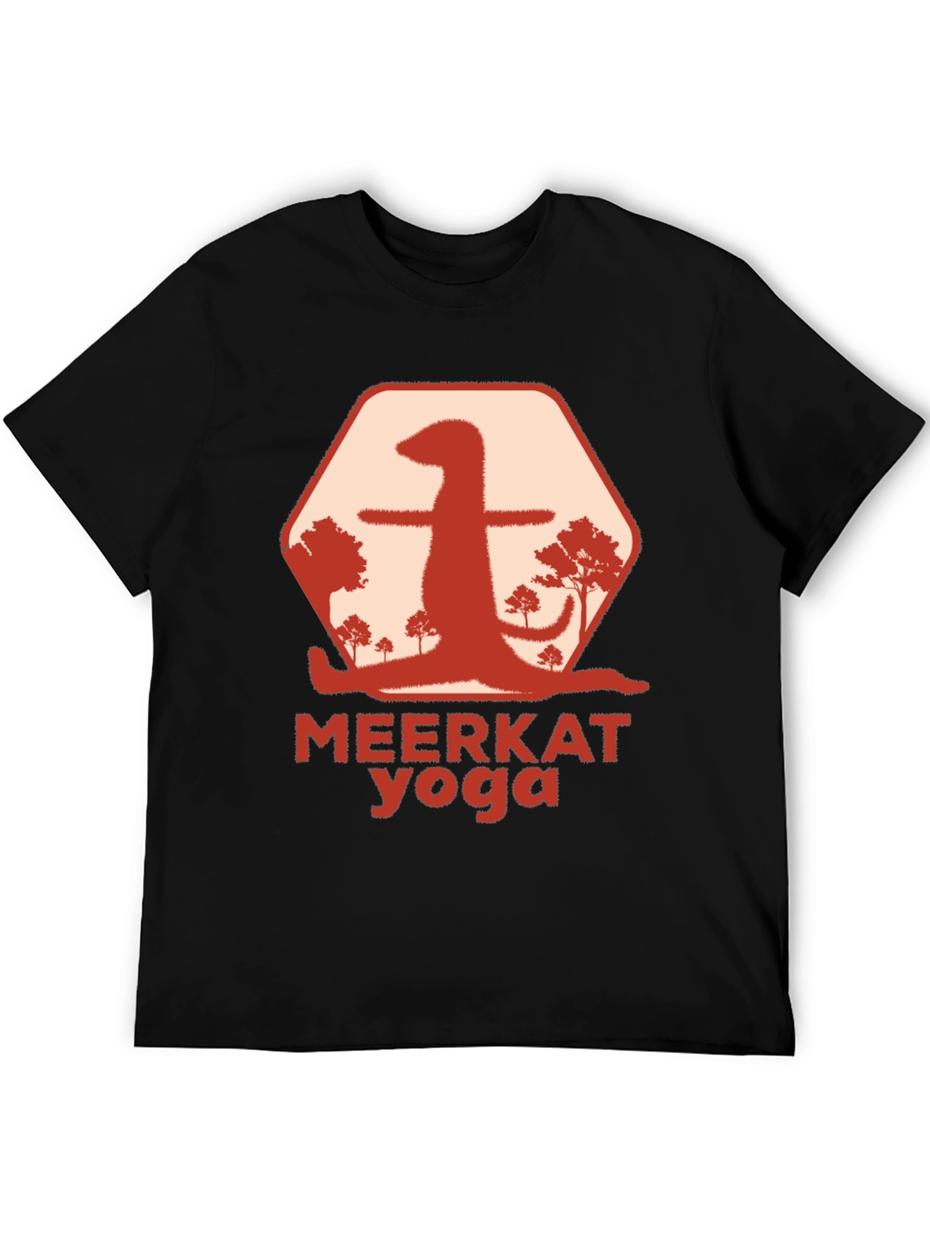 Black Meerkat Yoga Graphic T-Shirt - Unique Animal Design view 5