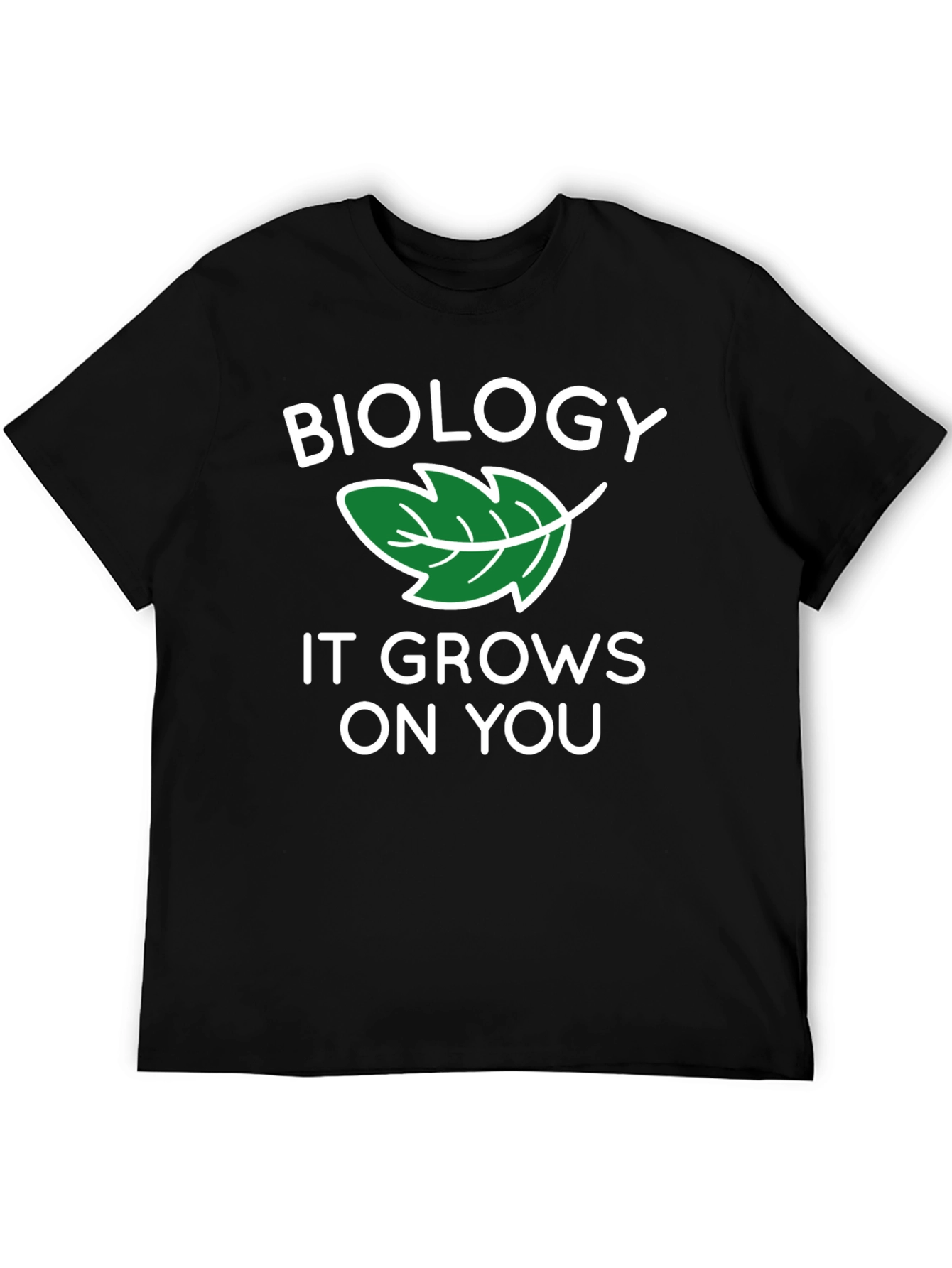 Black Biology Leaf Graphic T-Shirt view 5