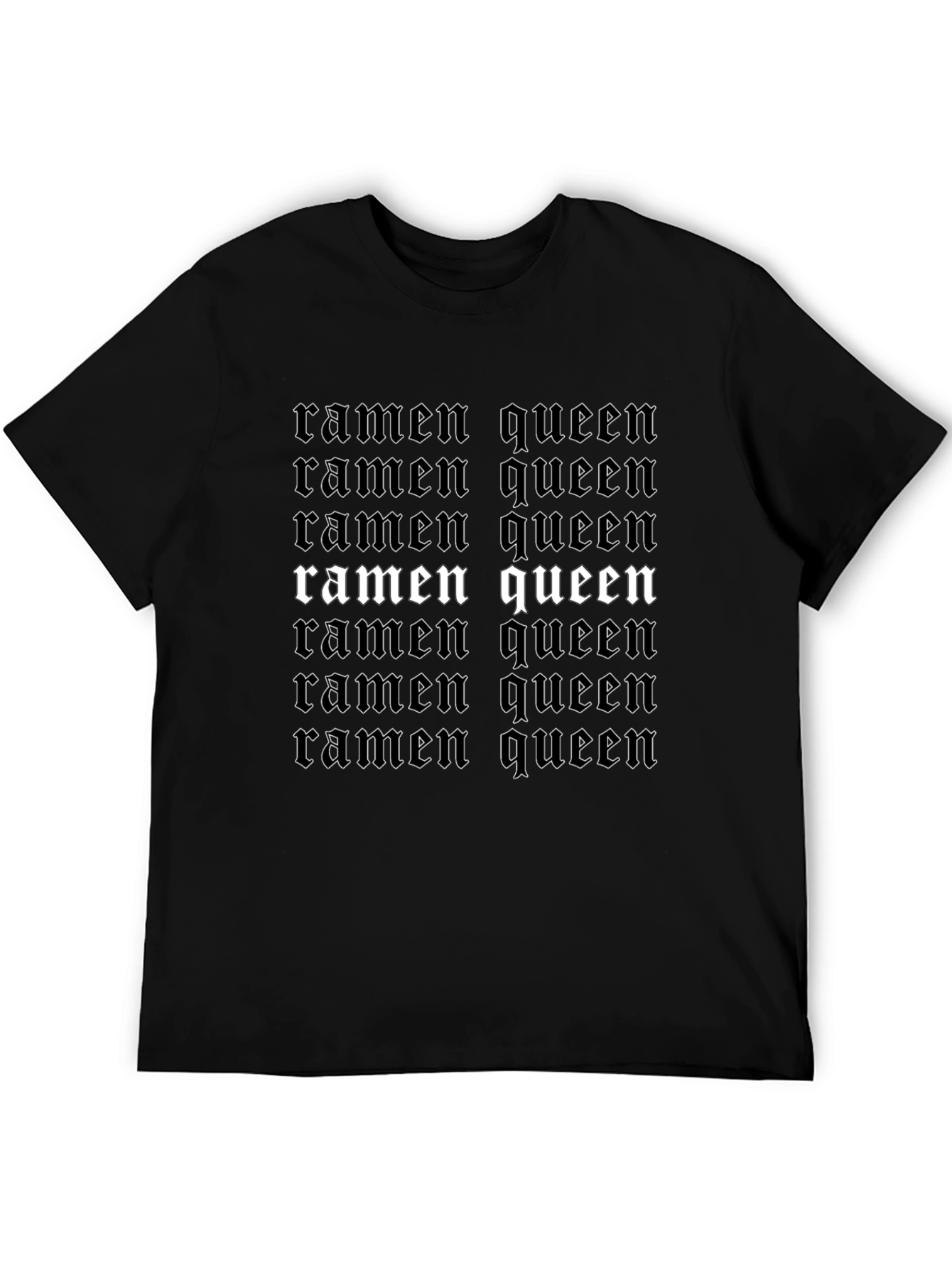 Black Ramen Queen Graphic Tee - Black Unisex T-Shirt view 5