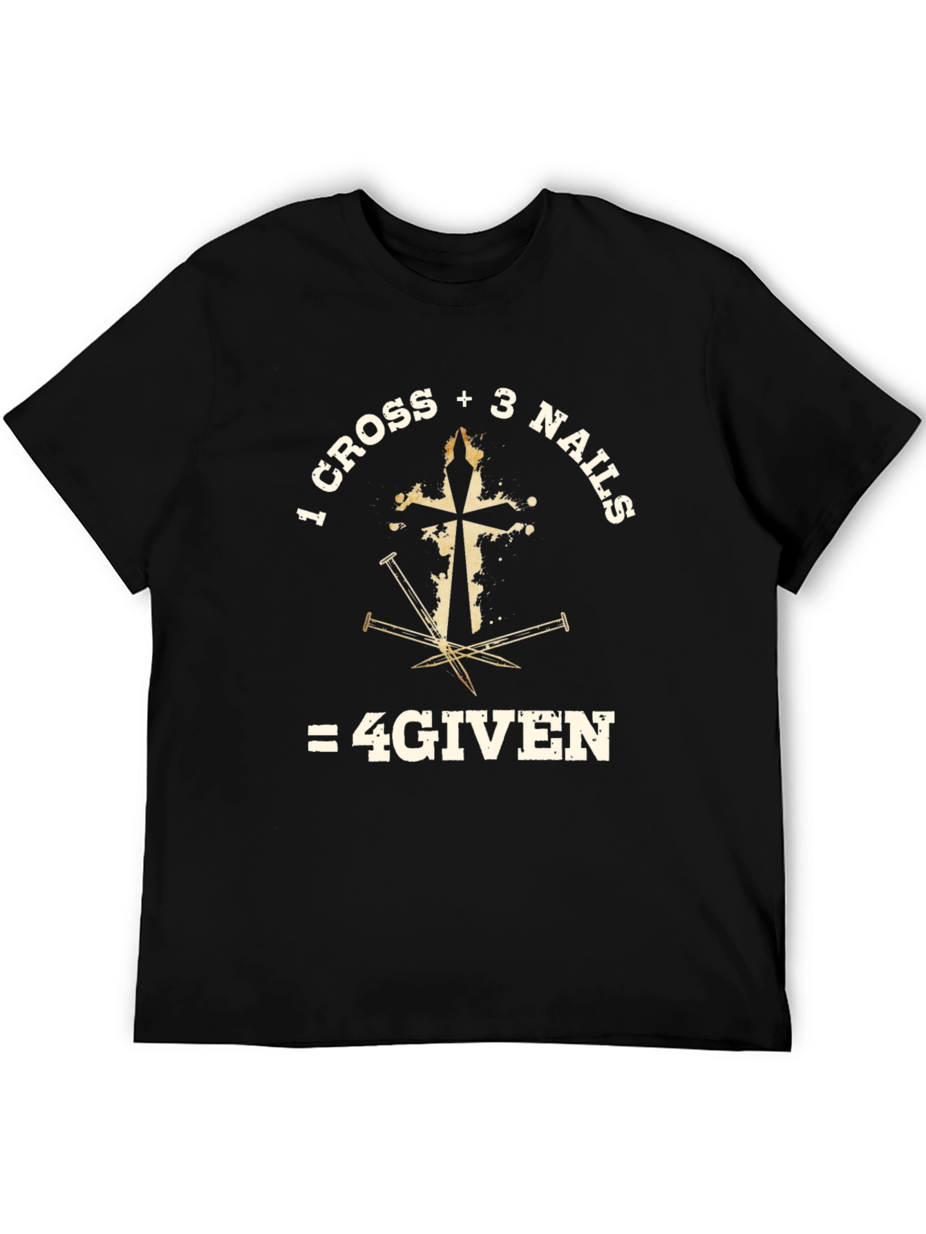 Black 1 Cross + 3 Nails = 4GIVEN T-Shirt view 5