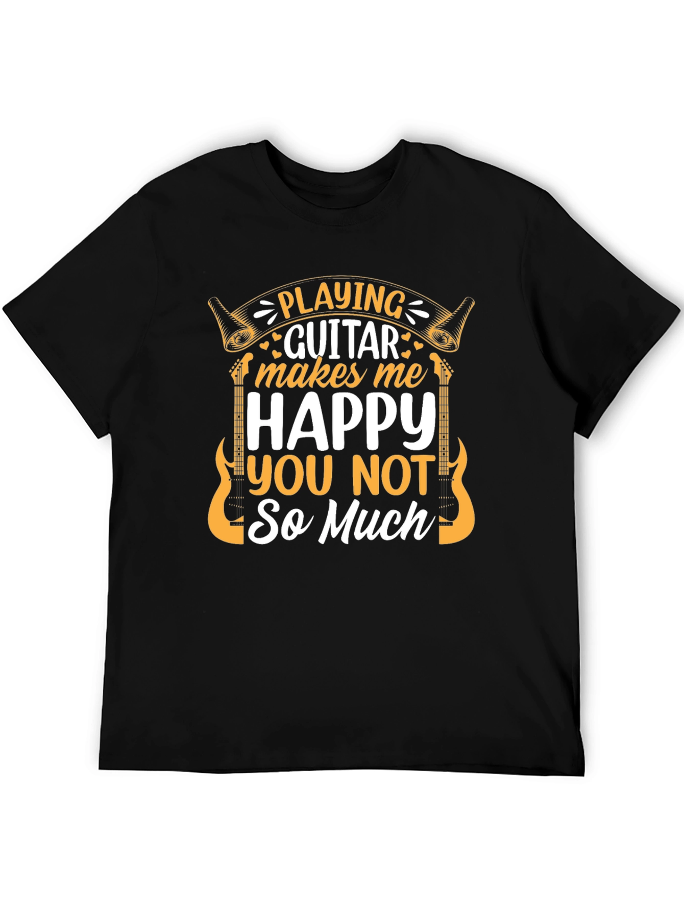 Black Playing Guitar Makes Me Happy T-Shirt view 5