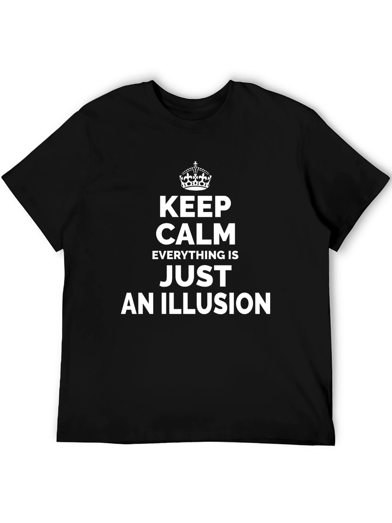 Black Keep Calm Illusion T-Shirt - Funny Graphic Tee view 5
