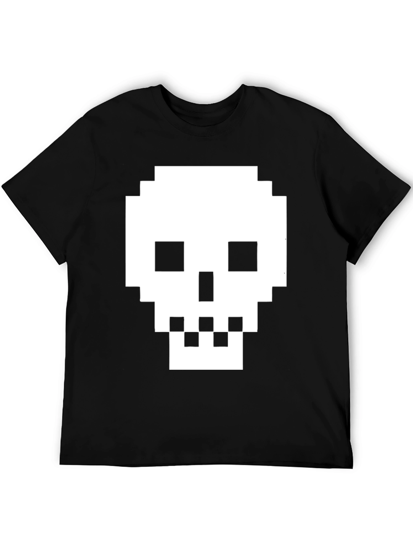 Black Pixelated Skull T-Shirt - Retro Gaming Tee view 5