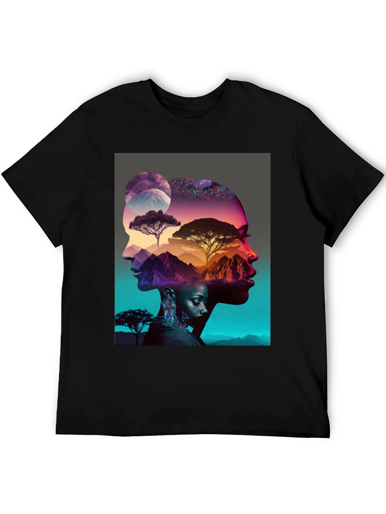 Artistic Afro Silhouette Graphic Tee - 5