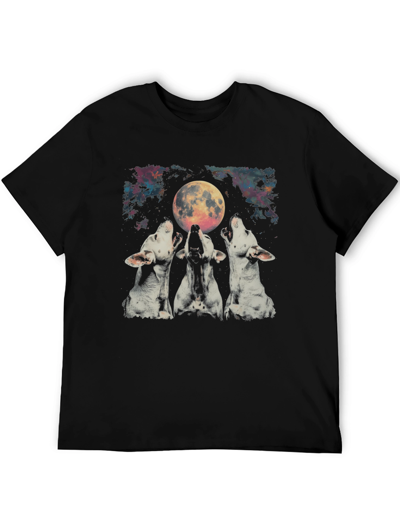 Black Men's Black Three Wolf Moon Graphic Tee view 5