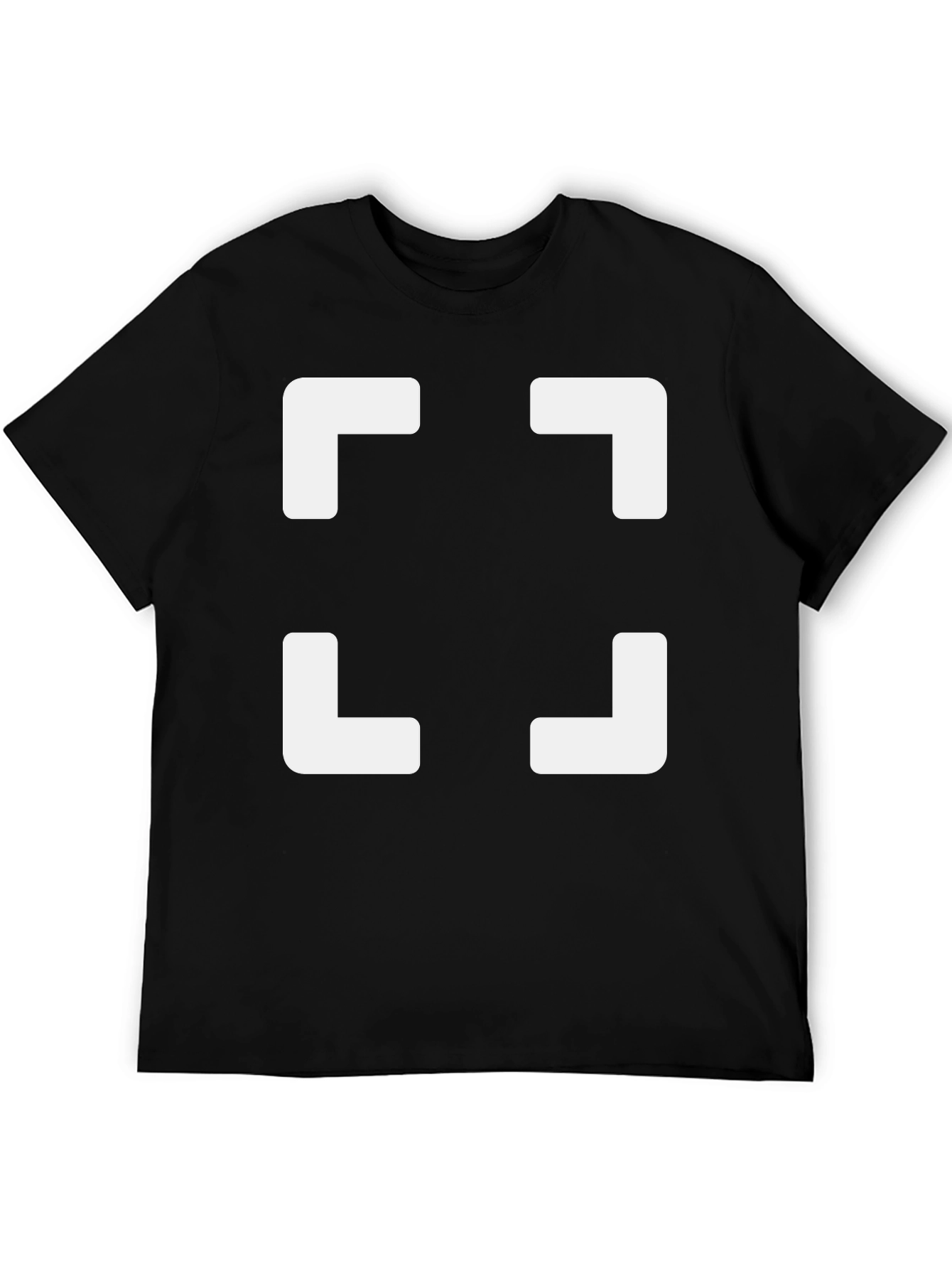 Black Geometric Square T-Shirt - Modern Minimalist Style view 5