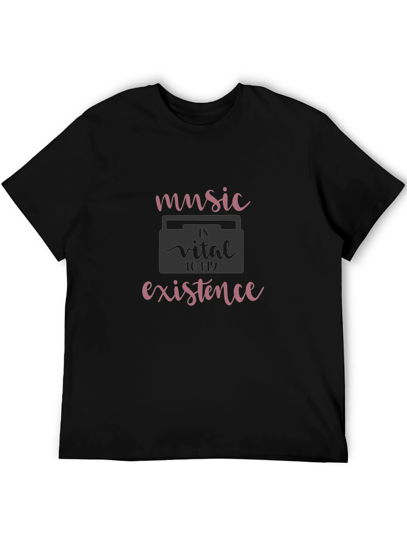 Music is Vital T-Shirt - Soft Black Cotton Tee - 5