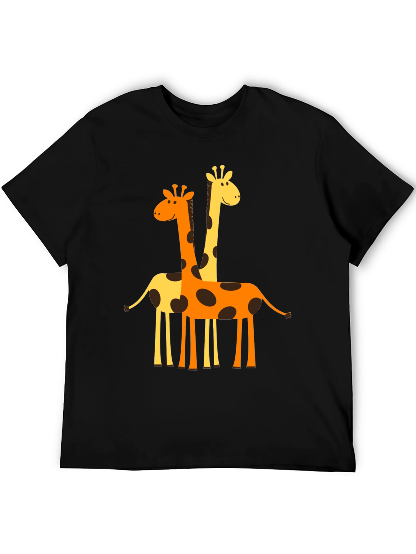 Black Giraffe Graphic Tee - Men's Black Crew Neck T-Shirt view 5