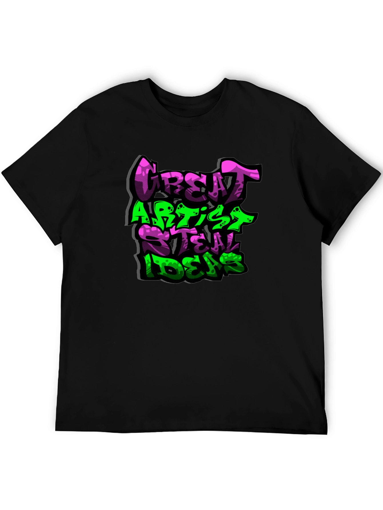 Black Great Artist Steal Ideas Graphic T-Shirt view 5
