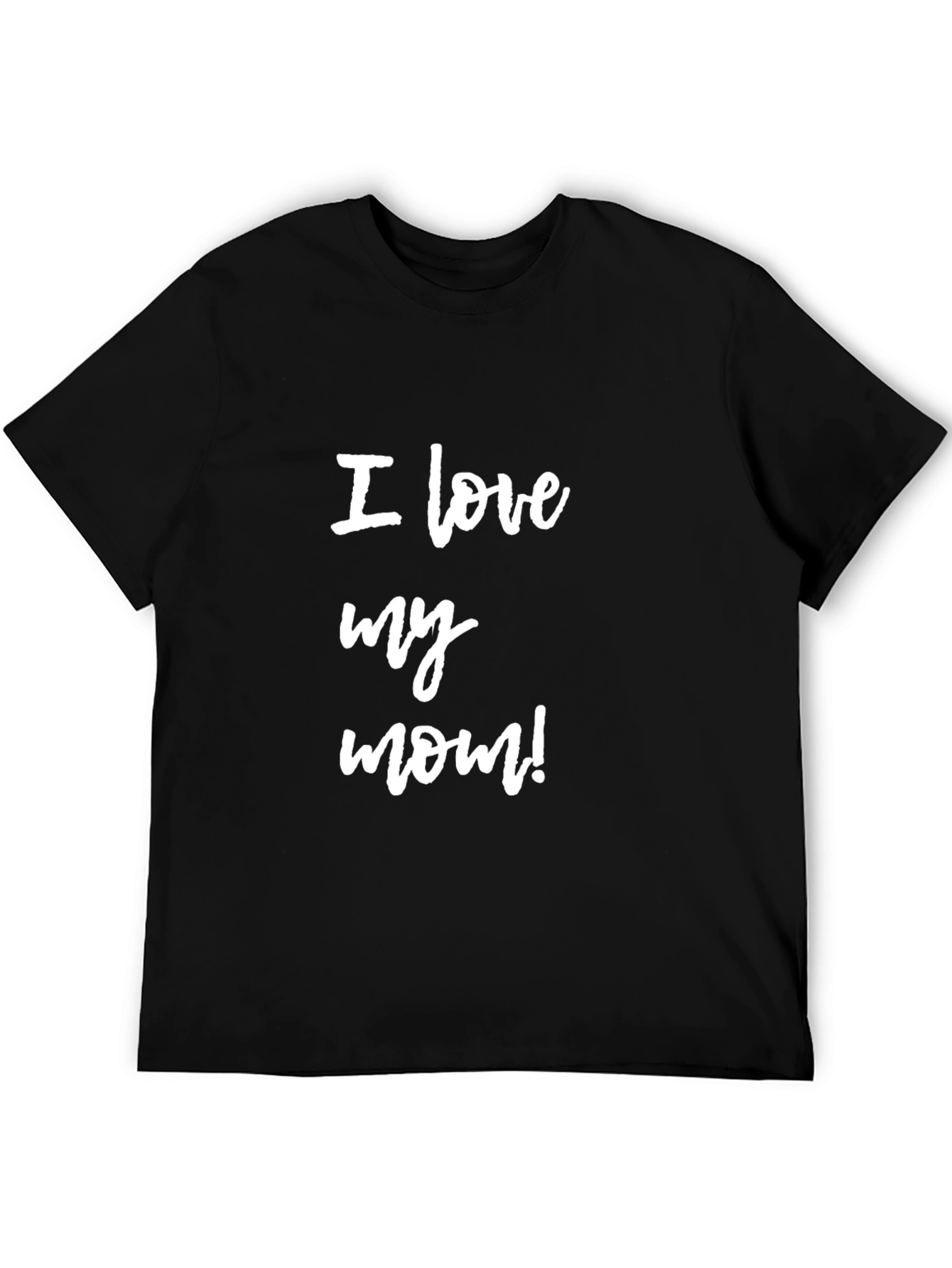 Black I Love My Mom T-Shirt - Black Cotton Blend view 5